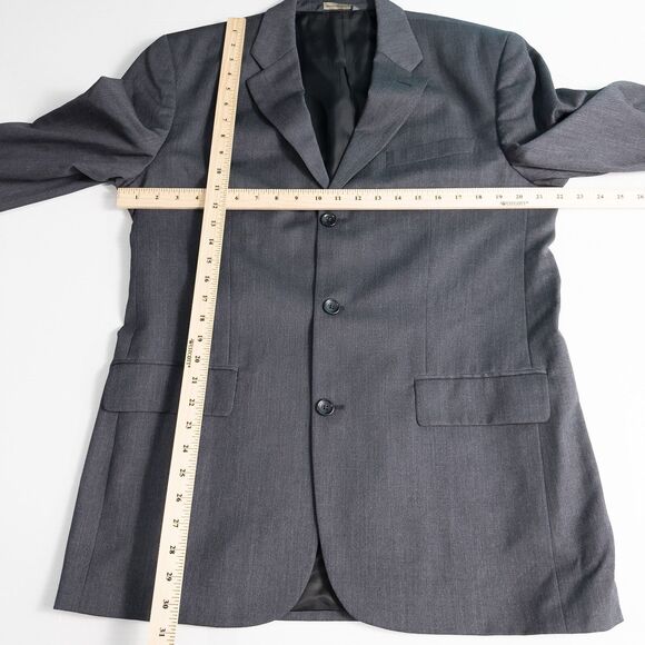 Banana Republic 100% Wool Three Button Blazer Jacket Mens 42R Charcoal Gray - Picture 4 of 16